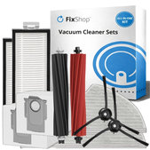 Set di ricambi per Xiaomi Roborock Q5 Pro, Q8 Max+ (1x spazzola principale, 2x filtro, 2x spazzola laterale - Black, 2x panno mop, 2x sacchetto polvere)