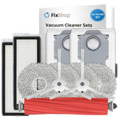 Set di ricambi per Roborock Qrevo MaxV, Pro, S (1x spazzola principale, 2x filtro, 2x spazzola laterale, 4x panno mop, 2x sacchetto polvere)