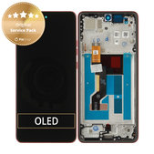 Schermo per Motorola Moto G86 5G, Vetro touch con cornice, Chrysanthemum, 5D68C30477, Genuine Service Pack