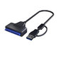 Adattatore USB 3.0 / USB-C a SATA per HDD/SSD da 2,5" e 3,5", con alimentatore
