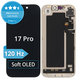 Schermo Soft OLED 120Hz per iPhone 17 Pro, Vetro touch con cornice, DIAGNOSTIC