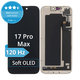 Schermo Soft OLED 120Hz per iPhone 17 Pro Max, Vetro touch con cornice, DIAGNOSTIC
