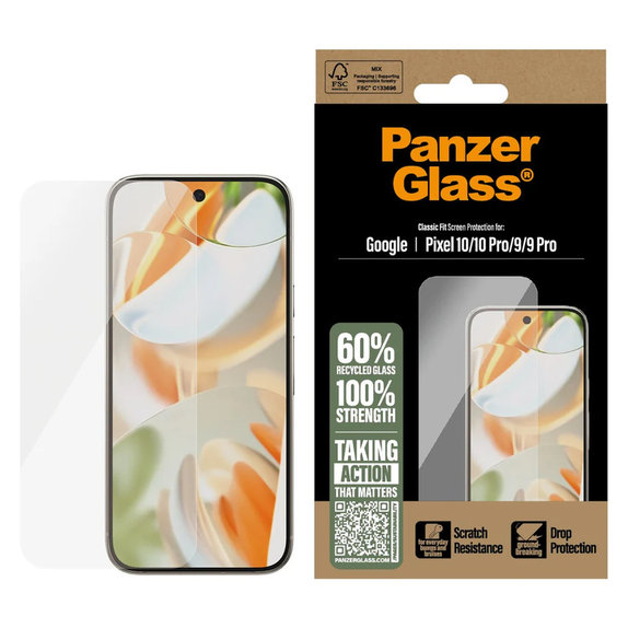 Vetro temperato per Google Pixel 10/10 Pro/9/9 Pro, Trasparente, PanzerGlass