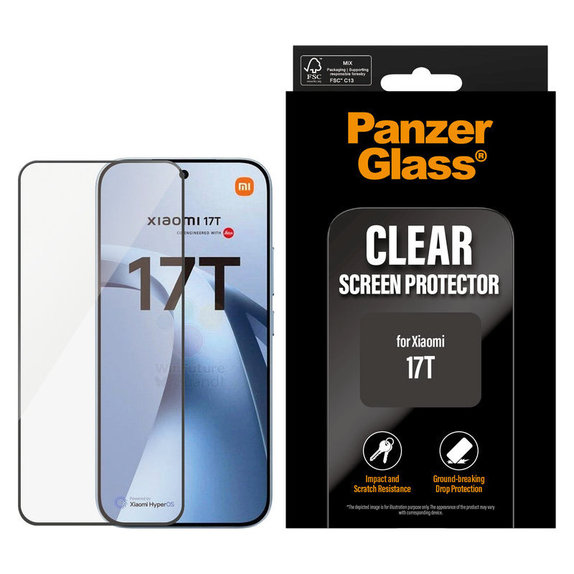 Vetro temperato UWF per Xiaomi 17T, Nero, PanzerGlass