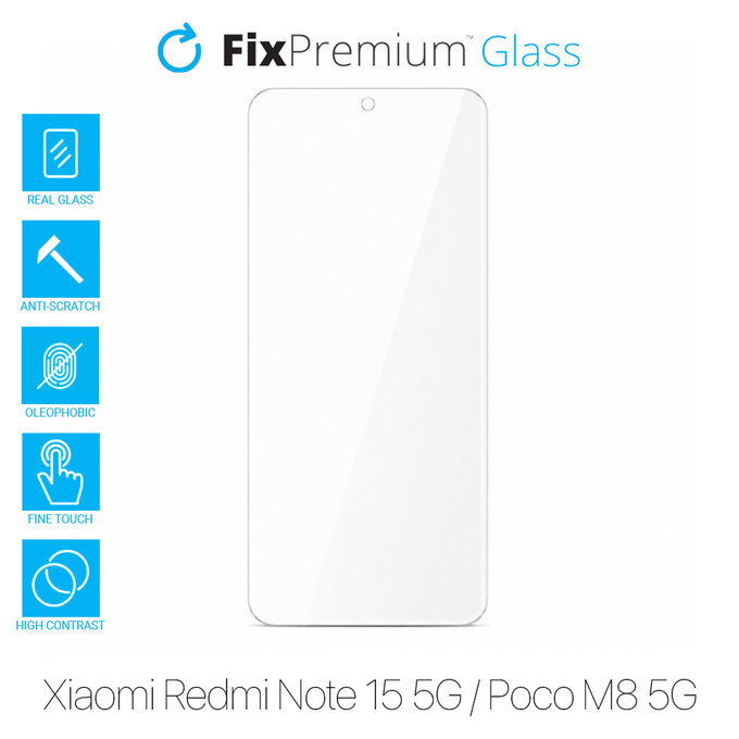 Vetro temperato per Xiaomi Redmi Note 15 5G, Poco M8 5G, FixPremium
