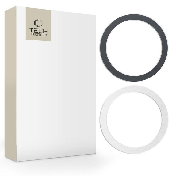 Anello magnetico MagSafe MagMat MagSafe 2-PACK Black &, argento, Tech-Protect