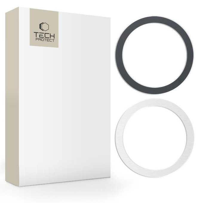 Anello magnetico MagSafe MagMat MagSafe 2-PACK Black &, argento, Tech-Protect