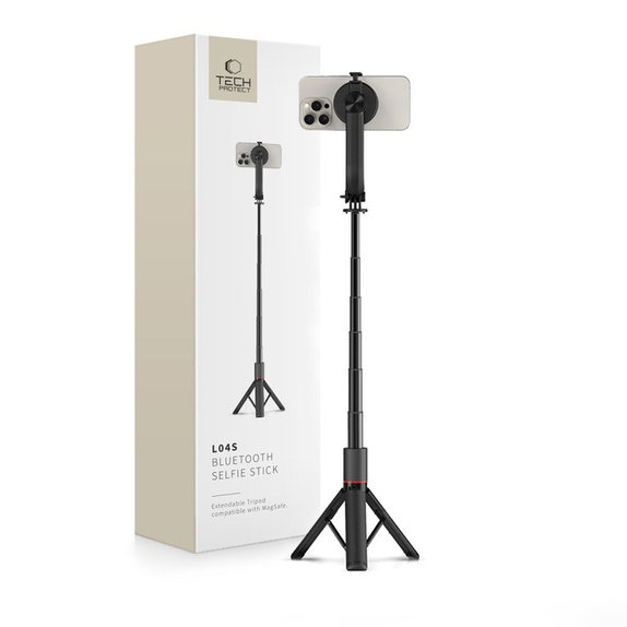 Selfie stick con treppiede L04S MagSafe, nera, Tech-Protect