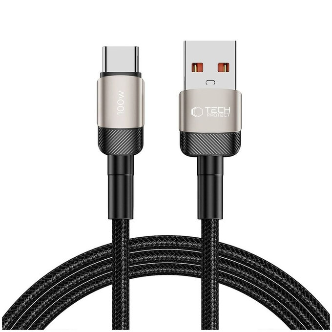 Cavo Ultraboost Evo USB-C Cable 100W/5A 200cm, Titanium, Tech-Protect