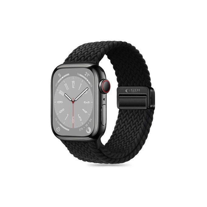 Cinturino Nylonmag per Apple Watch 8 / 9 / 10 / 11 / SE / Ultra (44 / 45 / 46 / 49 mm), nera, Tech-Protect