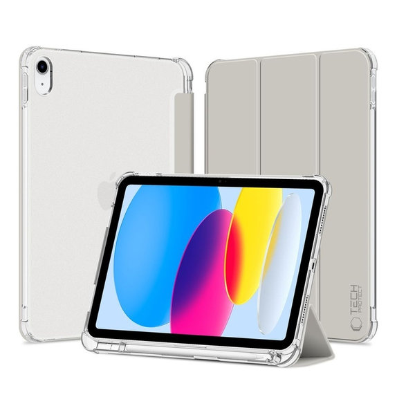 Custodia Sc Pen Hybrid per iPad 10.9" 10 / 2022 / 11" 11 / 2025, Crystal Silver, Tech-Protect