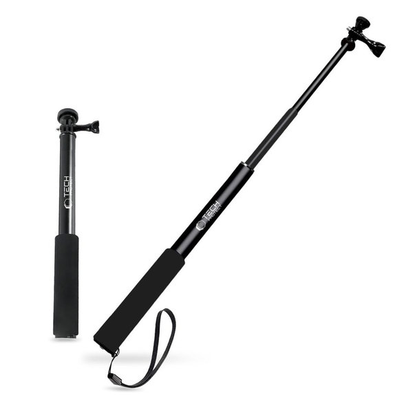Selfie stick con treppiede GA100 per GoPro / DJI / INSTA360, nera, Tech-Protect