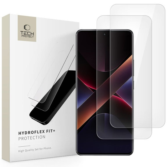 Pellicola idrogel Hydro Flex+ 2-PACK per Xiaomi Redmi Note 14 Pro 5G / 14 Pro+ Plus 5G / Poco X7 5G, trasparente, Tech-Protect