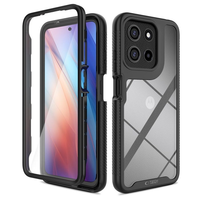 Custodia Defense per Motorola Moto G15 / G15 Power / G17 / G17 Power / G05 / E15, nera, Tech-Protect
