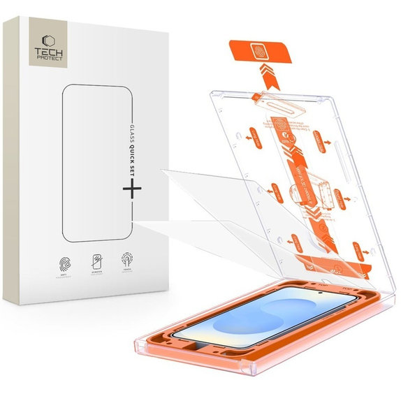 Vetro temperato Quick Set+ 2-PACK per Samsung S24 / S25, trasparente, Tech-Protect
