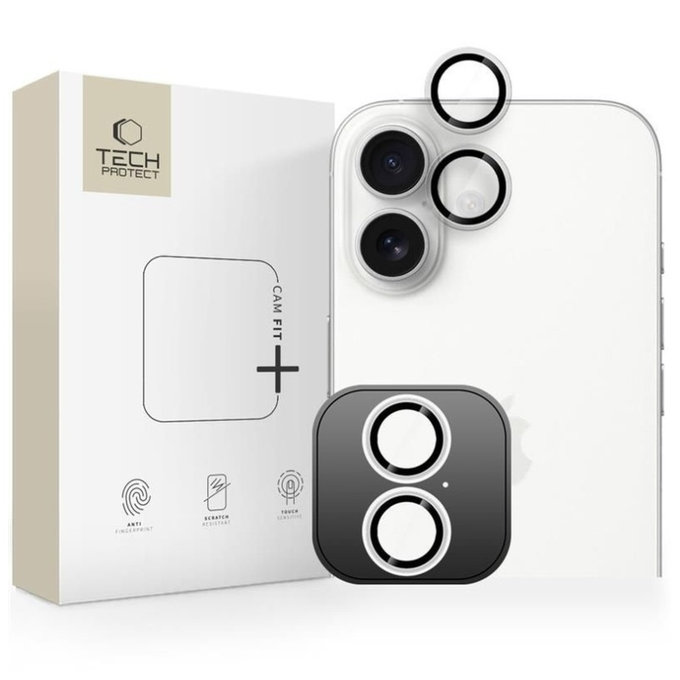 Protezione fotocamera Camring Fit+ per iPhone 16 / 16 Plus / 17, trasparente, Tech-Protect
