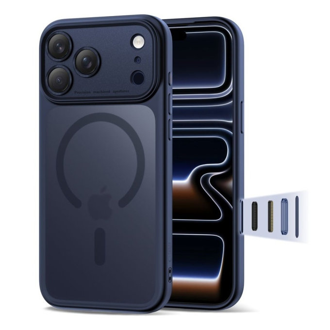 Custodia MagPeak MagSafe CC per iPhone 17 Pro, Matte Deep Blue, Tech-Protect