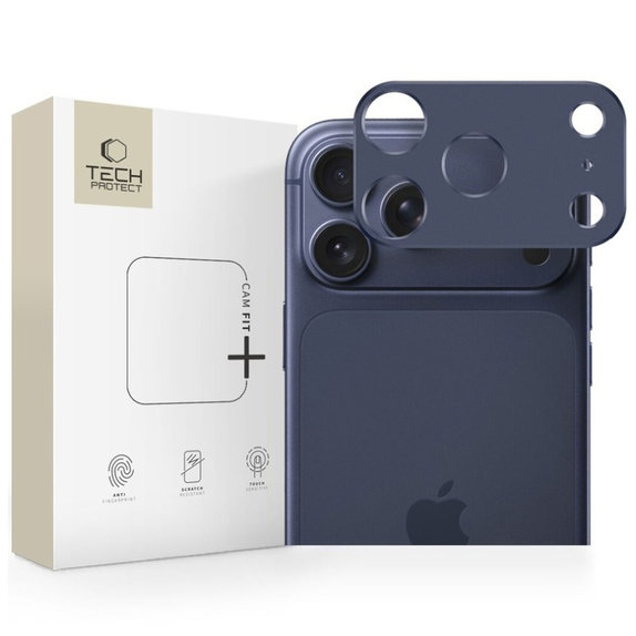 Protezione fotocamera Camalloy Fit+ per iPhone 17 Pro, Deep Blue, Tech-Protect