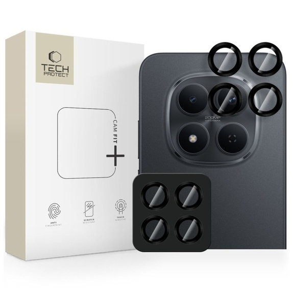 Protezione fotocamera Camring Fit+ per Xiaomi Poco M8 Pro / Redmi Note 15 Pro 5G / 15 Pro+ Plus 5G, nera, Tech-Protect