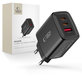 Caricatore da parete NCA65W-GAN 3-PORT PD 65W / QC3.0, nera, Tech-Protect