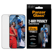 Vetro temperato UWF 2-Way Privacy con applicatore per iPhone 18 Pro Max, Nero, PanzerGlass