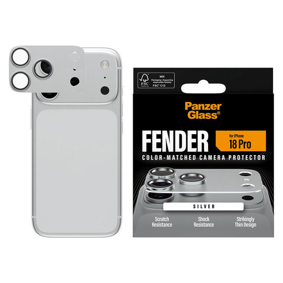 Protezione obiettivo Fender per iPhone 18 Pro, Argentoo, PanzerGlass