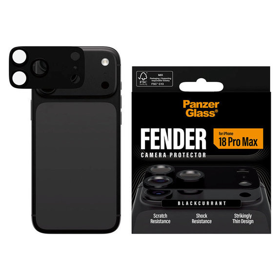 Protezione obiettivo Fender per iPhone 18 Pro Max, Black Currant Currant, PanzerGlass