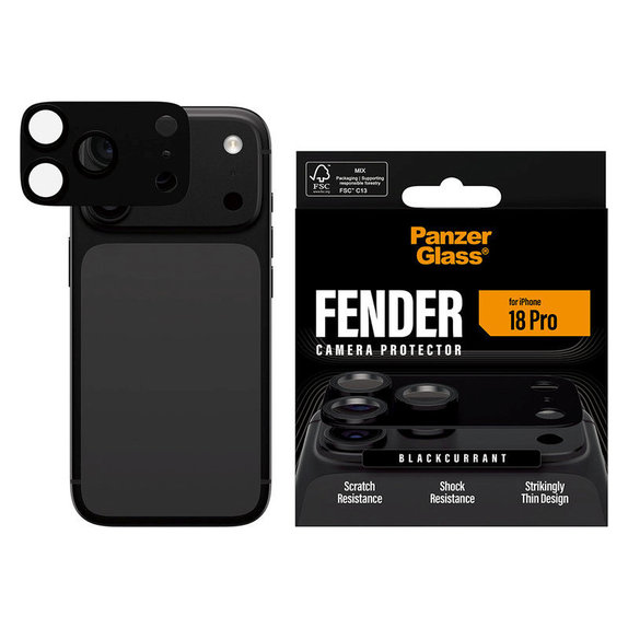Protezione obiettivo Fender per iPhone 18 Pro, Black Currant Currant, PanzerGlass
