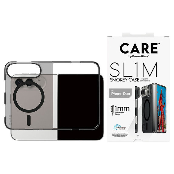 Custodia SL1M Smokey con MagSafe nero per iPhone Duo, PanzerGlass