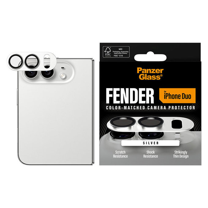 Protezione obiettivo Fender per iPhone Duo, Bianco, PanzerGlass