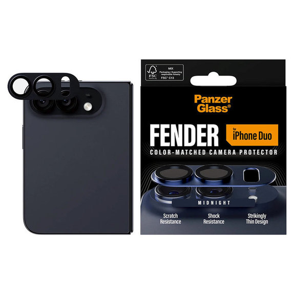 Protezione obiettivo Fender per iPhone Duo, Dark Blue, PanzerGlass