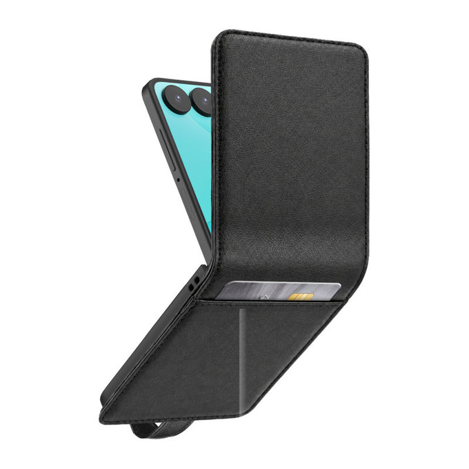 Custodia Wallet Stand per Samsung Galaxy Z Flip8, Nero, SBS