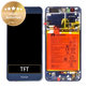 Schermo per Huawei Honor 8, Vetro touch con cornice, batteria, Sapphire Blue, 02350USN, 02350USM, Genuine Service Pack