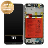 Schermo per Huawei P Smart FIG-L31, Vetro touch con cornice, batteria, Black, 02351SVJ, 02351SVD, 02351SVK, Genuine Service Pack