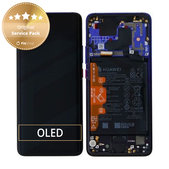 Schermo per Huawei Mate 20 Pro, Vetro touch con cornice, batteria, Twilight, 02352GGC, Genuine Service Pack
