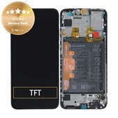Schermo per Huawei P Smart (2019), P Smart Plus (2019), Vetro touch con cornice, batteria, Midnight Black, 02352JEY, 02352JFA, Genuine Service Pack