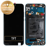 Schermo per Huawei Honor 9X Lite, Vetro touch con cornice, batteria, Emerald Green, 02353QJT, Genuine Service Pack