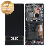 Schermo per Huawei Mate 40 Pro NOH-NX9, Vetro touch con cornice, batteria, Black, 02353YMT, Genuine Service Pack