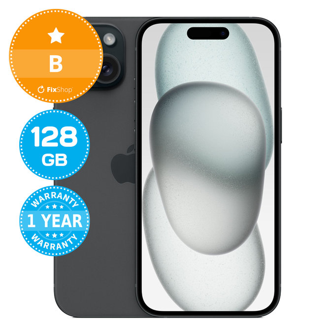 Apple iPhone 15 Black 128GB B Ricondizionato