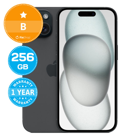 Apple iPhone 15 Black 256GB B Ricondizionato
