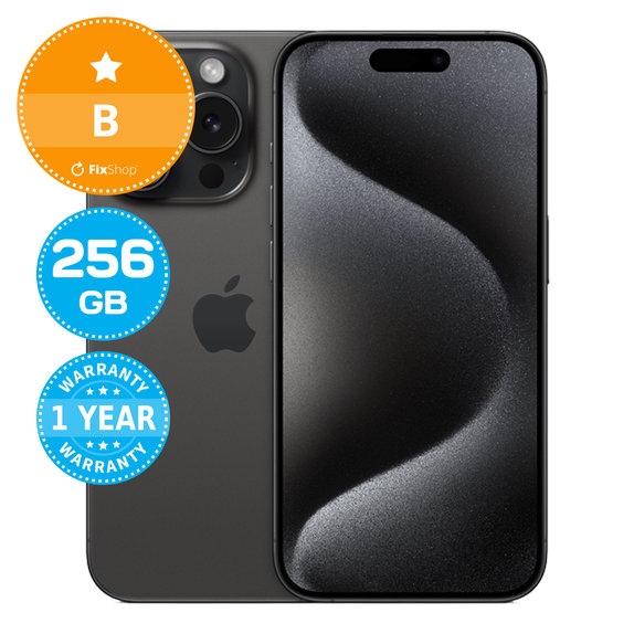 Apple iPhone 15 Pro Black Titanium 256GB B Ricondizionato