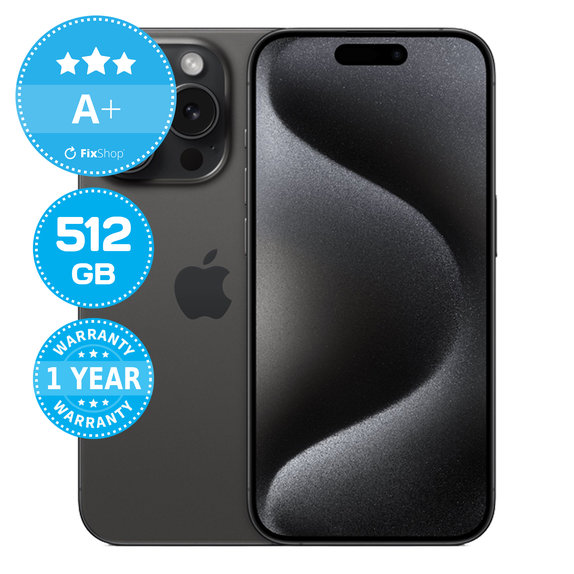 Apple iPhone 15 Pro Black Titanium 512GB A+ Ricondizionato