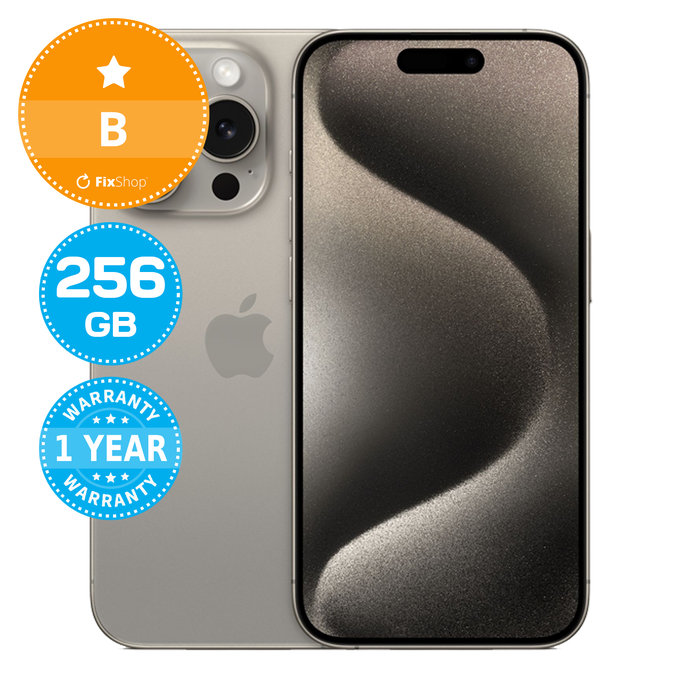 Apple iPhone 15 Pro Natural Titanium 256GB B Ricondizionato