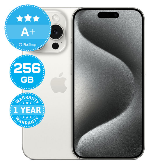 Apple iPhone 15 Pro White Titanium 256GB A+ Ricondizionato