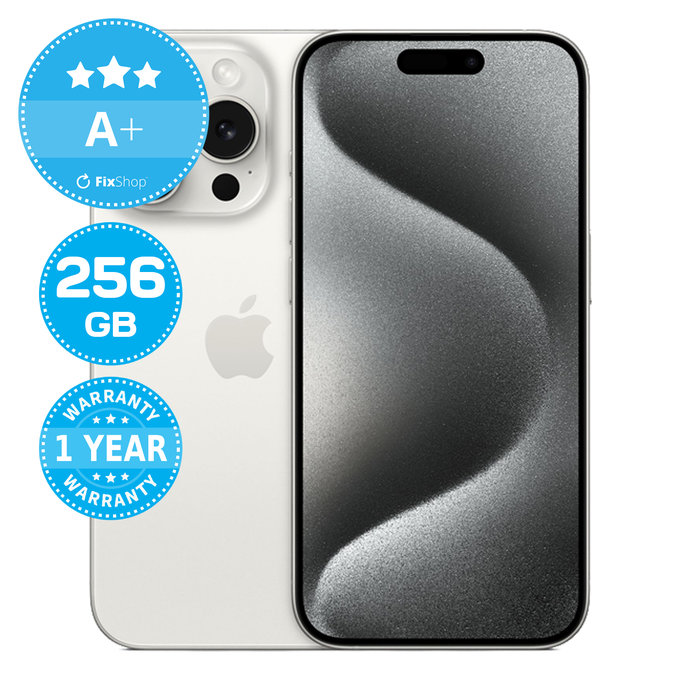 Apple iPhone 15 Pro White Titanium 256GB A+ Ricondizionato
