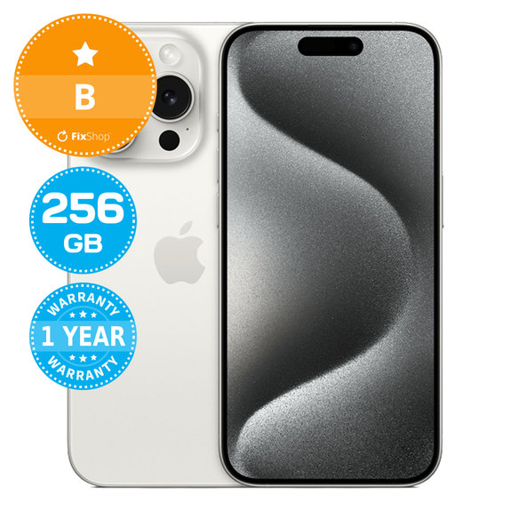 Apple iPhone 15 Pro White Titanium 256GB B Ricondizionato