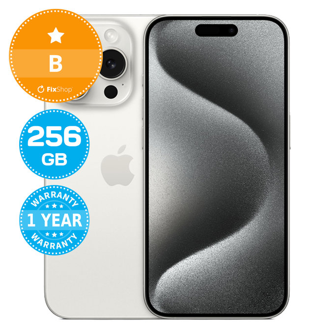 Apple iPhone 15 Pro White Titanium 256GB B Ricondizionato