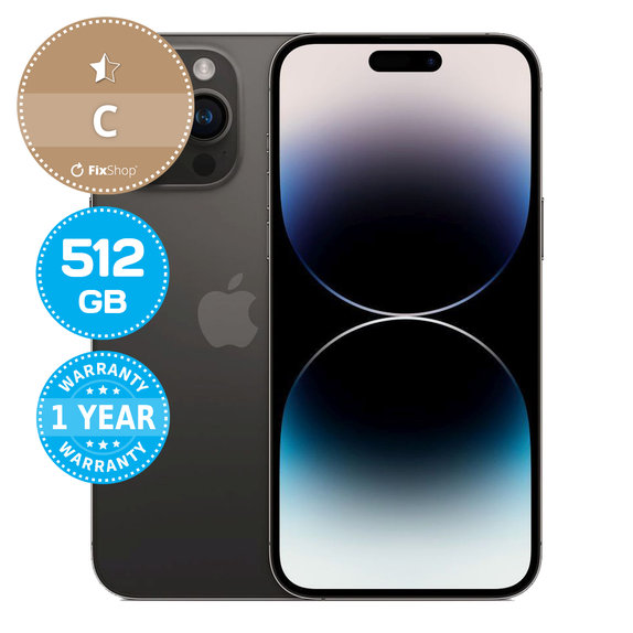 Apple iPhone 14 Pro Max Space Black 512GB C Ricondizionato
