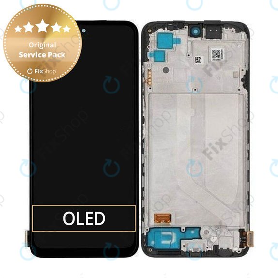 Schermo per Xiaomi Redmi Note 10S, Onyx Gray, Vetro touch con cornice, 5600020K7B00, 560002K7BN00, Genuine Service Pack