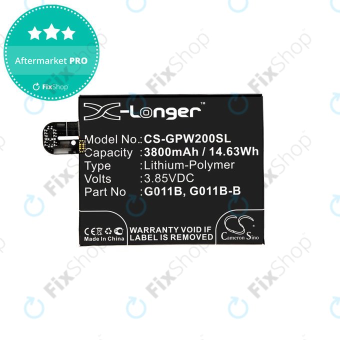 Batteria per Google Pixel 2 XL G011C, 3800mAh, Li-Pol, 3.85 V, G011B, HQ